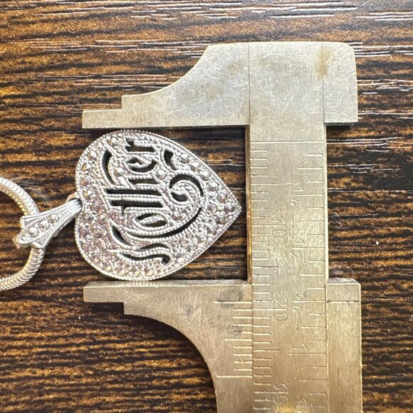 VTG Solid Sterling Silver 925 Mother Heart Pendant Necklace Size 18" Length - Picture 12 of 14